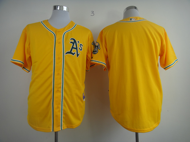 Men Oakland Athletics Blank Yellow MLB Jerseys